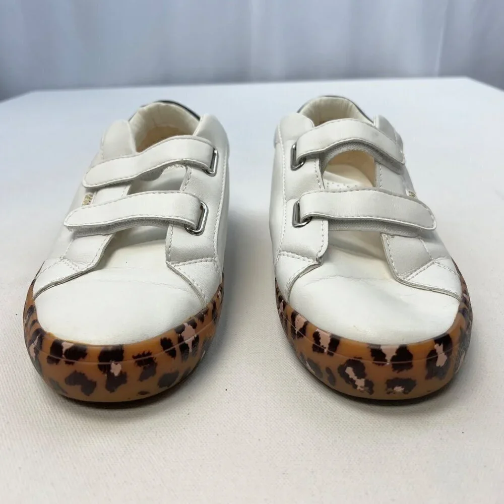 MMM Women’s Double Strap Faux Leather Fashion Sneakers Leopard Print Size 9.5
